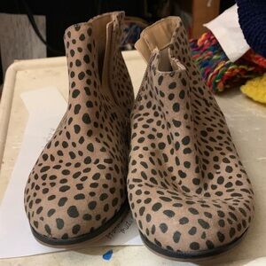 Kids Animal Print Ankle Boots Size (2)